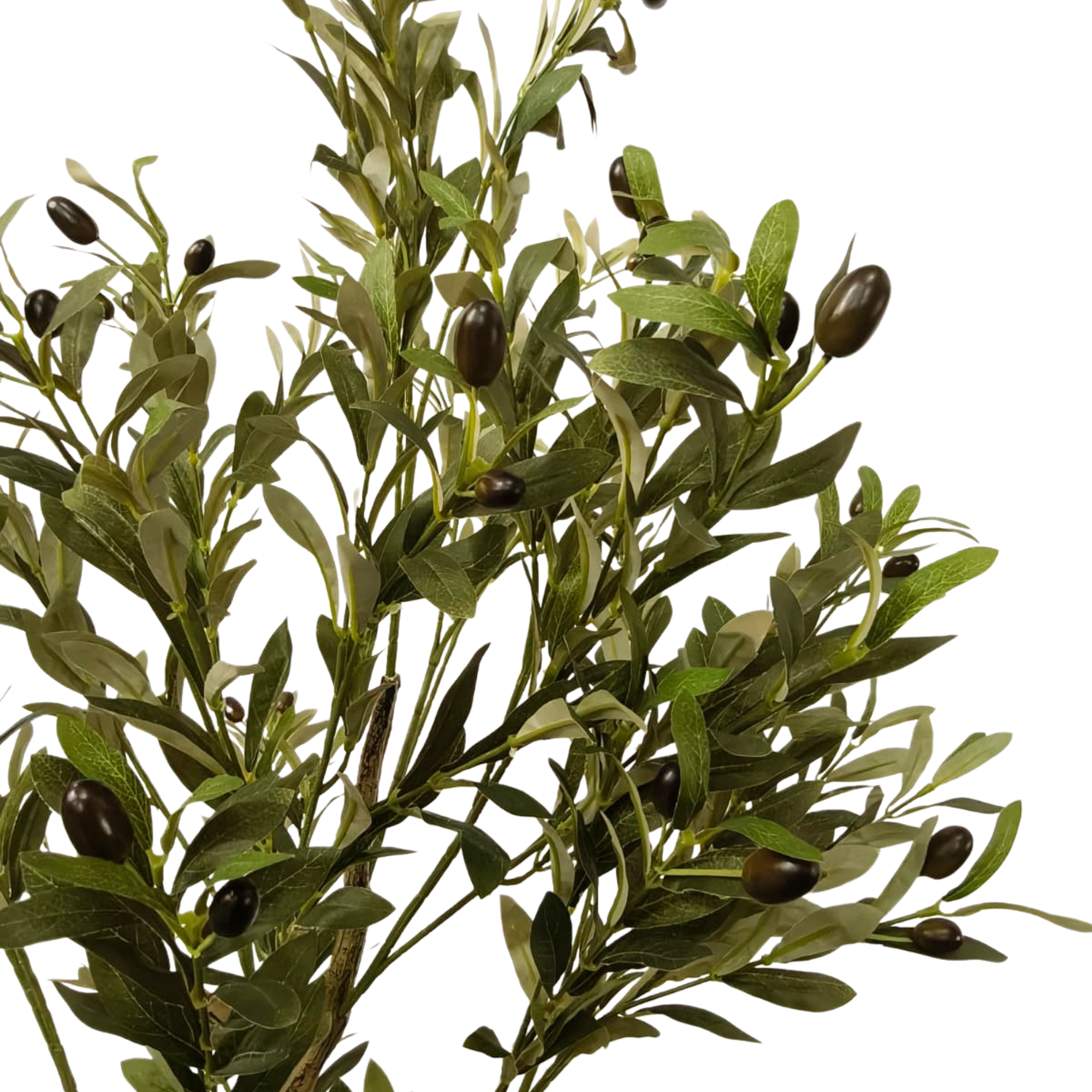 Olivo artificial pequeño plantado en maceta con base de yeso