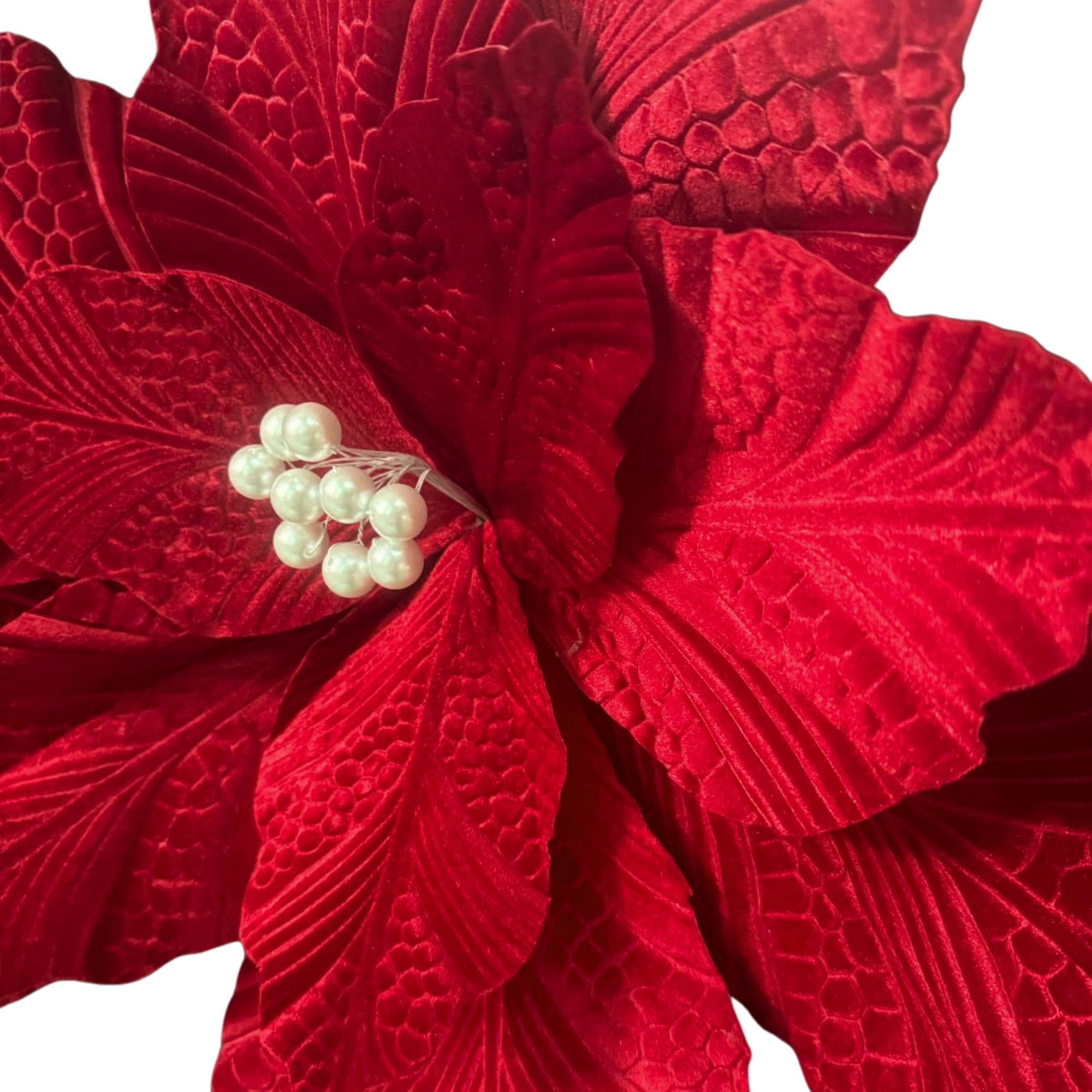 Detalle 6 de la flor grande aterciopelada de decoración