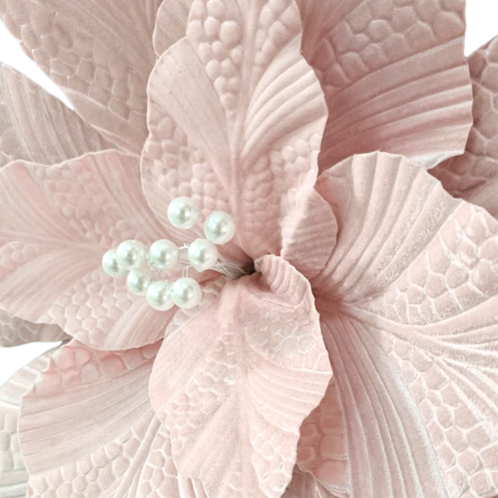 Detalle 8 de la flor grande aterciopelada de decoración