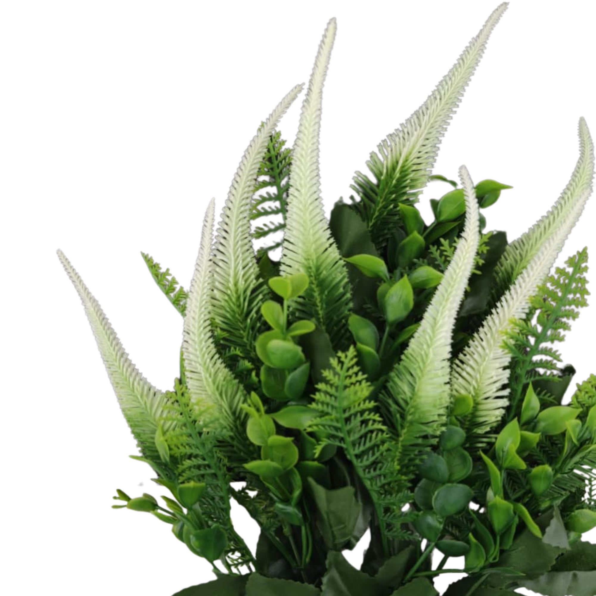 Detalle 4 del ramo de astilbe artificial en blanco, verde y amarillo