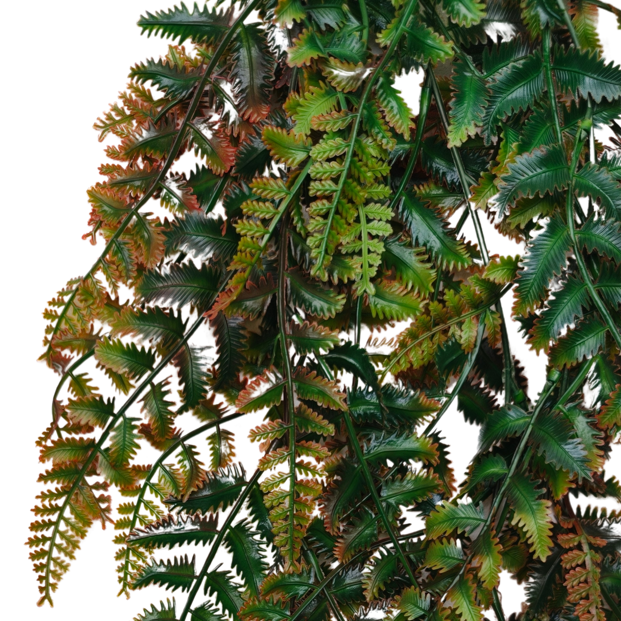 Colgante de helecho artificial combinado con otras plantas